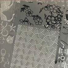 美甲印花板，初学者美甲装饰模板 - 孔雀羽毛、复古城堡、可爱熊猫和竹子图案，美甲印花硅胶转印板美甲工具 - 彩色 - 查看 5