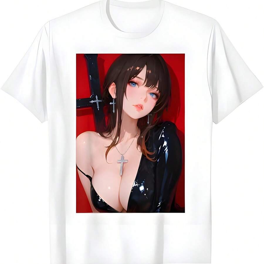 Anime Waifu Amante Anime Chica Japonesa Estética Camiseta1 - Blanco - Ver 1