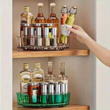 Clear Plastic Rotating Spice Rack, With 360-Degree Rotation, Multifunctional Organizer For Kitchen, Refrigerator, And Cabinet. - Clear B9908A - View 6