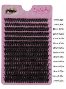 Lông mi giả 14 hàng màu nâu nhạt, độ dài 8-16mm, kiểu uốn D Russian Curl, từng sợi riêng lẻ, màu đen, dùng để trang điểm, nối mi, mi giả từng sợi, lông mi, mi giả. - D - Xem 4
