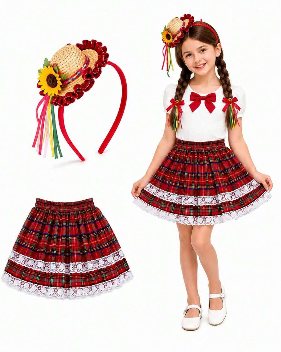 Skirt For June Festival - Country-Style - July Festival - 1 Children's Skirt + 1 Tiara - View 1