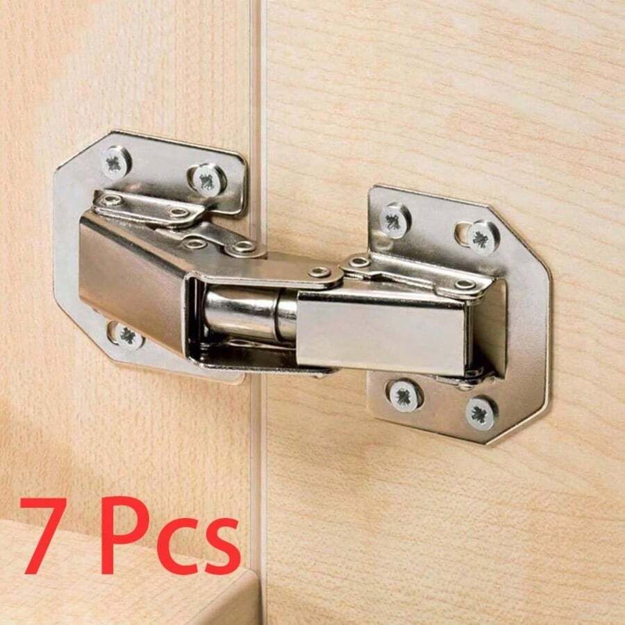 7 Pcs 90 Degree Cabinet Hinges, Concealed Soft Close Hinges With Screws, Easy Mount Kitchen Cupboard Hinge For Bedroom Door, Bathroom Wardrobe - Hinges-7 Pcs - View 1