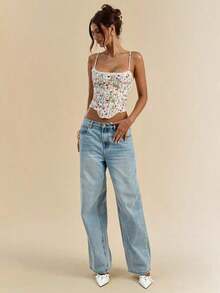 Camiseta de tirantes con estampado floral para mujer - Multicolor - Ver 7