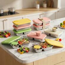 Multifunctional Portable 304 Stainless Steel Lunch Box, Fruit Salad Food Storage Container, Leak Proof Bento Box, Stackable Bento Lunch Box,Dishwasher Allowable, Suitable For Student And Adult Use In School, Office, Picnic,Travel, Back To School - Multicolor - View 3