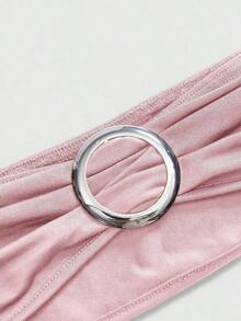 Top sin tirantes estilo retro Y2K para mujer, primavera/verano, con escote profundo y espalda descubierta, estilo callejero (incluye forro de tubo). - Rosa - Ver 4