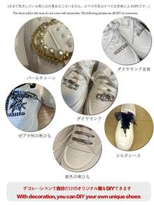 Alan Vincent[厚底白色鞋系列]全新經典白色鞋，女款厚底鞋，玫瑰刺繡女鞋，舒適時尚運動鞋，5cm增高，適合嬌小女性，優雅美觀，休閒百搭 - 白色 - 查看 9