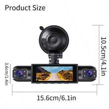 1件 1080P 4鏡頭行車記錄器 黑色，配備150mAh鋰離子電池，3.16吋IPS螢幕，支援動態偵測、停車輔助及前後雙錄，安裝簡單，完美的新車禮物 - c260 - 查看 2