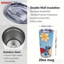 Bình giữ nhiệt MINISO X Disney Stitch Superhero 20oz, cốc giữ nhiệt chân không bằng thép không gỉ có nắp, cốc du lịch tái sử dụng cho đồ uống nóng và lạnh, bền chắc. - Nhiều màu - Xem 5
