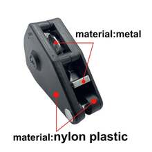 Polea de 3/8 con gancho para cuerda de 8-10 mm, hebilla de sujeción para tienda de campaña, polea de sujeción fija, colgadores para barco, canoa, kayak - polea y gancho - Ver 4