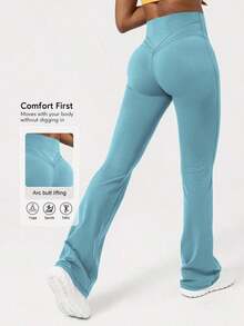 2026 Sodalemon Women's Black Slim Fit Flared Yoga Sweatpants For Spring - 賽萊斯特 - 查看 1