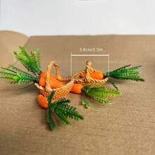 迷你胡蘿蔔仿真蔬菜迷你編織籃套組，仙女花園娃娃屋配件，秋季收穫裝飾 - A - 查看 5
