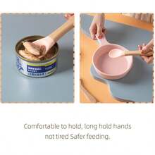 Wooden Handle Silicone Pet Spoon - Cute Pet Food Spoon Suitable For Wet And Dry Food, Ideal Gift For Cat And Dog Lovers - ᅠ - View 3