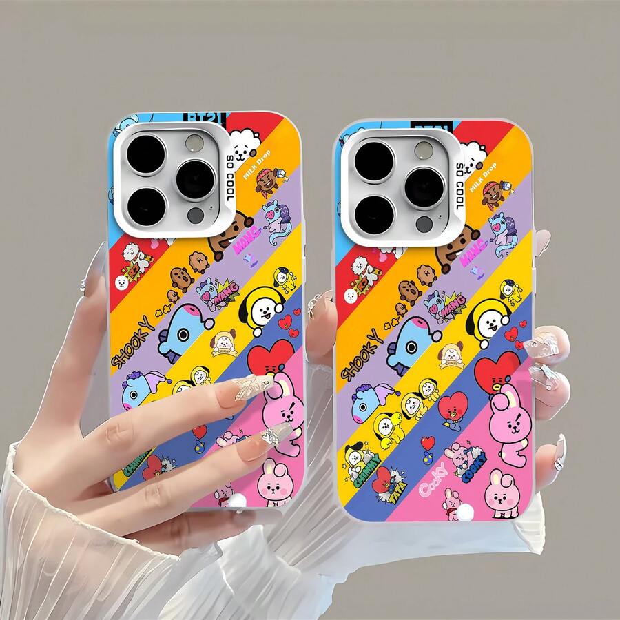 BT21 Character Fun Pattern Phone Case Compatible With Samsung Phone Cases 12 13 14 15 Pro 14 Plus 15 16 Pro Max 17 17 Pro 17 Pro Max 17 Air And 17e Made Of TPU Material Providing Anti-Slip And Drop Protection Stylish Design And Comfortable Feel It's A Perfect Gift For Yourself Family Friends Or Your Lover - 白色 - 查看 1