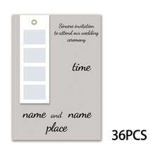 Tarjeta de invitación de boda personalizada, texto personalizado, foto, información de ubicación, marcador de libros con foto, encuadernación con anillo de metal, decoración con cinta, invitación de boda - Conjuntos - Ver 10