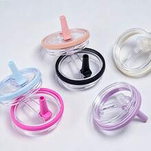 Một nắp đậy có ống hút thay thế dạng lật cho cốc giữ nhiệt 40 oz. Bao gồm một ống hút cùng màu miễn phí. Nắp thay thế trong suốt chống rò rỉ, chống tràn mới năm 2024, phù hợp với các phụ kiện cốc giữ nhiệt. - Nhiều màu - Xem 1