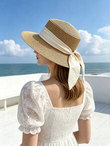 1pc Women's Fashionable Summer Beach Sun Hat - A - View 2