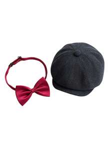 Set Topi Newsboy Vintage dan Dasi Kupu-kupu untuk Balita Laki-laki - Topi + Dasi Kupu-kupu - View 4