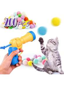 Cat Ball Launcher Toy, Includes 20/50/100 Balls - Interactive Fun - Exercise & Bonding - Ideal For Indoor Play (Random Color Launcher!!) - Multicolor - View 12