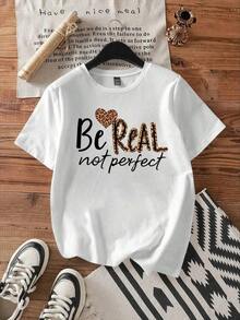 Camiseta nueva. Camiseta estampada de manga corta, cómoda y versátil. El diseño holgado de cuello redondo es perfecto para la oficina, la escuela, salidas de fin de semana o viajes. Se integra fácilmente en la vida diaria, aportando una sensación de frescura y ligereza. - Multicolor - Ver 2