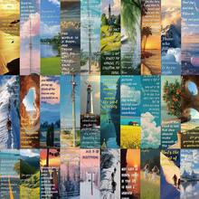 Elegant Landscape Inspired Bookmark Set, Nature Scenery Bookmarks With Positive Quotes, Suitable As Reading Gift For Book Lovers And Students - Landscape - View 7