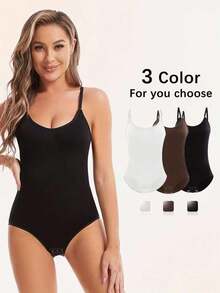 3 piezas de bodys moldeadores sin costuras, control de abdomen, levantamiento de glúteos, cintura ceñida, elegante para el verano - Multicolor 5 - Ver 7
