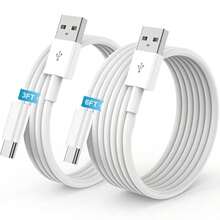 2条装 3.3英尺/6.6英尺 USB A 转 USB C 数据线，兼容苹果 17/16/15/Pro/Pro Max/Plus Type-C 充电线，适用于 iPad Pro 12.9/11、iPad Air 第五代/第四代，支持 CarPlay 充电，兼容安卓系统 - 彩色 - 查看 1