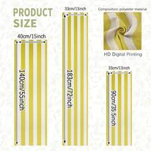 1pc Large Rectangular Table Runner, Yellow & White Striped Patchwork Pattern, Fresh Minimalist Style, Suitable For Home Gatherings, Indoor/Outdoor Decor, Entryway, Coffee Table, Living Room Ambiance, Kitchen Dining, Holiday & Natural Gift - Yellow - View 3