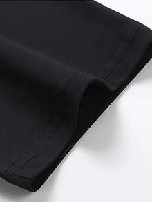 Women's Casual T-Shirt, 180G Crew Neck Design, Stretchy Material, Unisex Jacket, Suitable For All Seasons, Ideal For Exercise. An Excellent Gift Choice For Halloween, Thanksgiving, And Christmas, Suitable For Friends And Family, Both Men And Women. - 黑色 - 查看 5