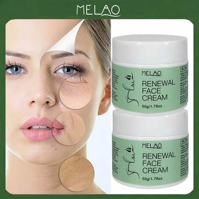  2 Packs MELAO Renewal Face Cream, 50g/1.76oz Anti-Aging Moisturizing Cream For Face, Deep Hydration, Brightening & Skin Renewal For All Skin Types
