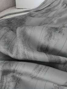 LUNE Loose Ink Paint Print Satin Loose Fit Trousers - Gray - View 4