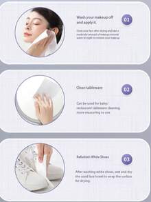 Khăn mặt dùng một lần bằng cotton mềm mại, dày dặn, sạch sẽ, dùng để tẩy trang, dịu nhẹ cho da nhạy cảm, phụ nữ mang thai, dùng hàng ngày tại nhà hoặc khi đi du lịch. - Khăn mặt dùng một lần - Xem 2