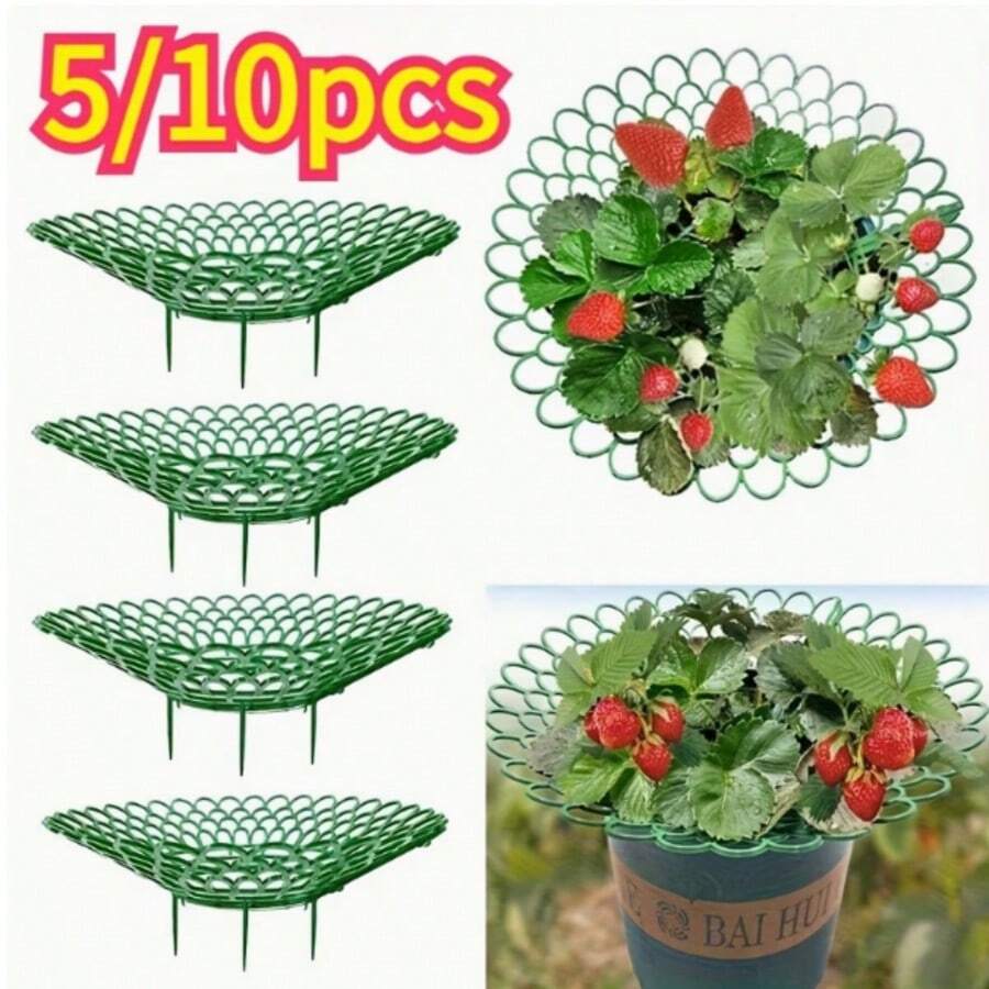5-10pcs Strawberry Plant Support Racks With 3 Stable Legs, Strawberry Planting Protective Frame, Anti-Mold Anti-Corrosion Anti-Pollution Cage