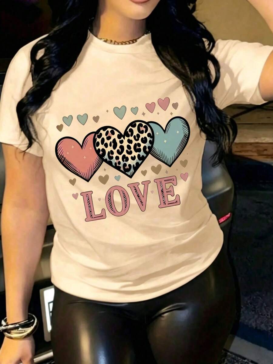 Playera para Mujer, Manga Corta, Cuello Redondo, Cómoda para Ir a la Playa, Salir con Amigas o Quedarse en Casa, Estilo Minimalista - Albaricoque - Ver 1