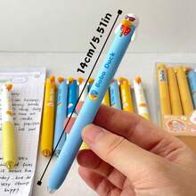 10支趣味鸭子造型按动式中性笔，黑色墨水，0.5毫米，书写流畅，速干，学习办公文具，完美礼物 - 鴨子按動筆 - 查看 3
