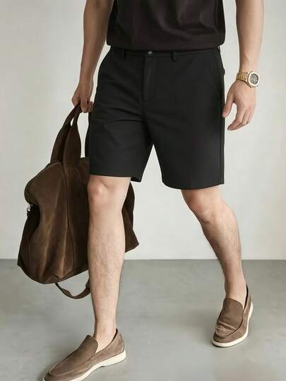 Men's Business Shorts, Formal Suit Shorts, Men's Short Trousers, Suitable For Banquet, Vacation, Casual Wear, Gift For Men