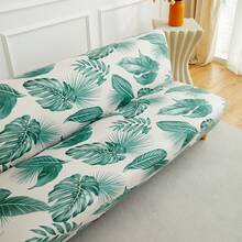 1pc Printed Stretch Sofa Bed Cover, Easy Installation, Multiple Sizes, Botanical Leaf Pattern, Essential For All Seasons - Multicolor - View 7