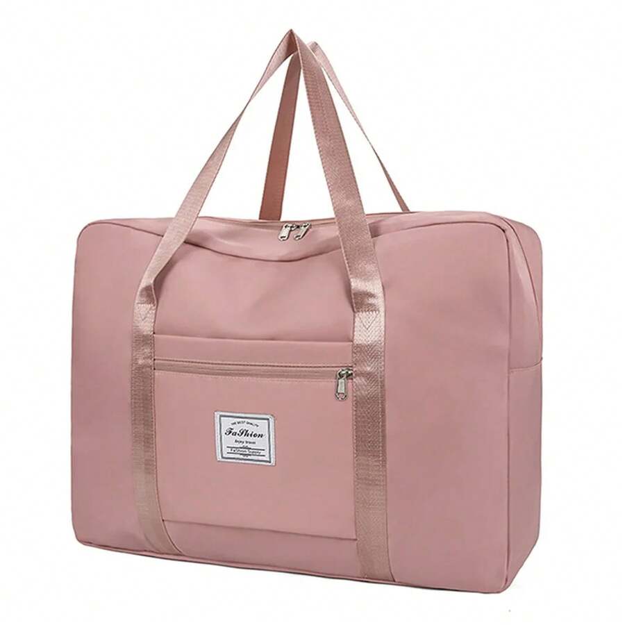 Large Capacity Foldable Travel Bag For Men And Women, Waterproof Handbag, Lightweight Storage Bag, Shoulder Bag For Gym And Yoga, Multipurpose Storage Bag, Portable For Business And Leisure Travel. - 酒紅色 - 查看 1