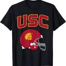 Camiseta con logotipo de casco de fútbol USC Southern Cal - Negro - Ver 1