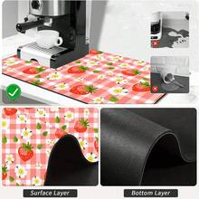 1pc Plaid & Floral Strawberry Pattern Absorbent Mat, Suitable For Cafes And Home Use, Multipurpose Draining Pad, Household Gift, Tabletop Decor - XYLSD-367 - View 10