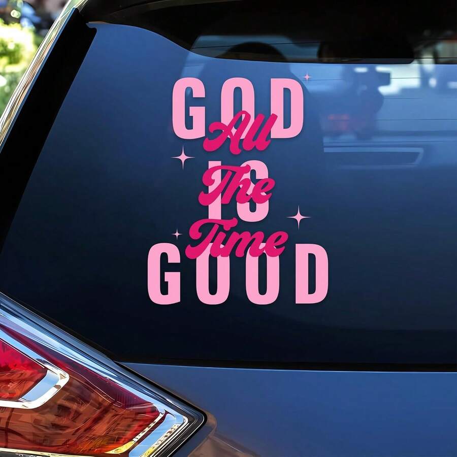 Pegatina para coche "Dios es bueno", calcomanía de vinilo impermeable, pegatina de ventana de auto con cita bíblica de fe, regalo cristiano