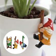 1 pieza/3 piezas Juego de decoración colgante de gnomo soñador, adornos para el alféizar de la ventana, decoraciones de escritorio, accesorios de estilo de cuento de hadas, figuritas caprichosas, esculturas artesanales duraderas, estatuas hechas a mano, figuritas en miniatura, muñecos de gnomo decorativos, regalos coleccionables soñadores - enanos - Ver 10