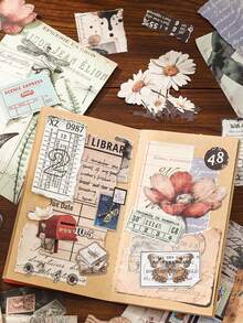 Bộ 15 miếng dán ghép hình phong cách retro, decal dán thẩm mỹ cổ điển, vật liệu thủ công DIY cho sổ lưu niệm, quà tặng ngày lễ, đồ dùng học tập cá nhân hóa cho sổ lưu niệm. - 1. Bằng chứng về thời gian - Xem 8