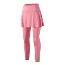 Falda pantalón larga de 1 pieza para mujer, color liso, plisada, para yoga, deportiva y casual, versátil y cómoda - 1PCS-BK-ckqun-f - Ver 5
