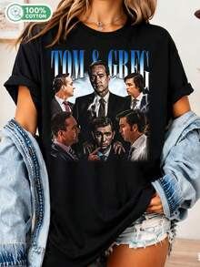 Limited Edition Vintage Tom & Greg T-Shirt, A Gift For Women And Men Inspired By The Succession Series, A Unisex T-Shirt For Fans Of Retro TV Series. - Black - View 1