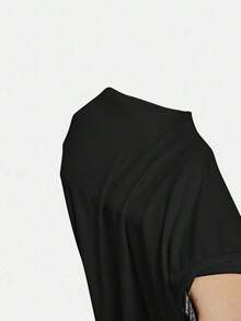 Conjunto de camiseta de manga larga ajustada con cuello de volantes, mangas acampanadas y plisadas en 3 colores - Negro - Ver 6