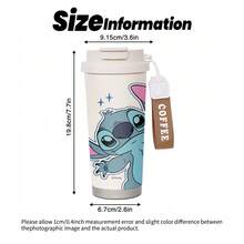 Cốc cà phê giữ nhiệt bằng thép không gỉ MINISO X Disney Stitch có dây đeo cổ tay, chất liệu thép không gỉ, cốc cà phê có nắp, thiết kế hai ngăn uống, bền chắc. - Nhiều màu - Xem 4