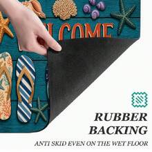 1pc Summer Slipper Print Pattern Drainage Mat/Absorbent Mat/Drying Mat For Coffee Machine, Tableware - Absorbent Polyester Desktop Protective Mat With Rubber Anti-Slip Pad, For Kitchen Counter Decor, Home Bar And Dining Table - Multicolor - View 10