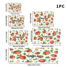 1pc Dish Drying Mat, Coffee Machine Pad, Strawberry & Leaf Floral Pattern, Vibrant Red & Green Color, Suitable For Dining Table & Cafe, Absorbent & Anti-Moisture, Multi-Purpose Drainage Mat, Home Gift, Desktop Decor - XYLSD-368 - View 12