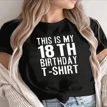 1 pieza clásica y versátil, camiseta de manga corta de algodón puro con estampado llamativo, ideal para usar en todas las estaciones. Estilo moderno - Negro - Ver 2