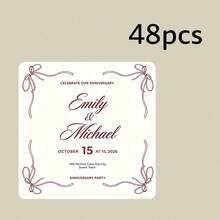 Customized Modern Wedding Stickers, Customized Wedding Napkin Labels, Personalized Wedding Stationery, Wedding Napkin Stickers, Box Stickers, Packaging Stickers, Gift Stickers, Message Stickers - Square Stickers - View 45